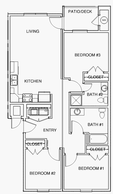 3HAB/2BA - Chico Courtyards