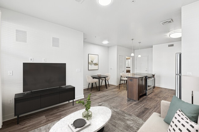 Refreshed Finishes living room with hard surface flooring - Avalon Cherry Hills