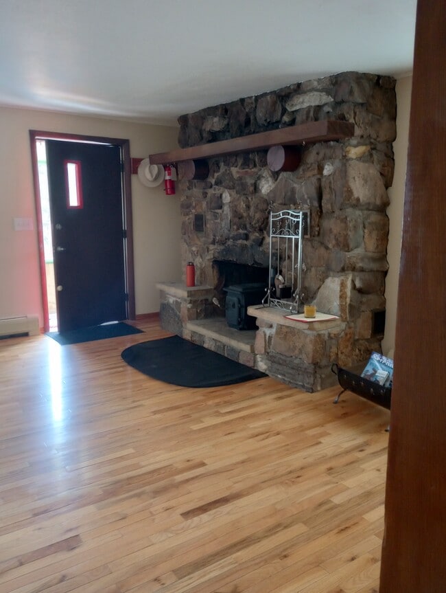 Fireplacewith stove and amenties. - 28057 Knowles Rd