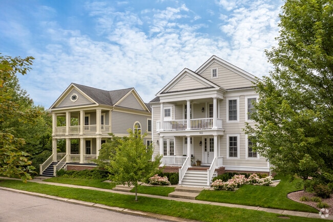 Traditional homes with inviting front porches line the streets in Canton.