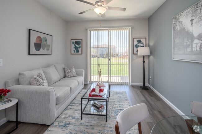 1BR, 1BA - Thompson - 785SF - Living Room - Crest at Arden Village Apartments