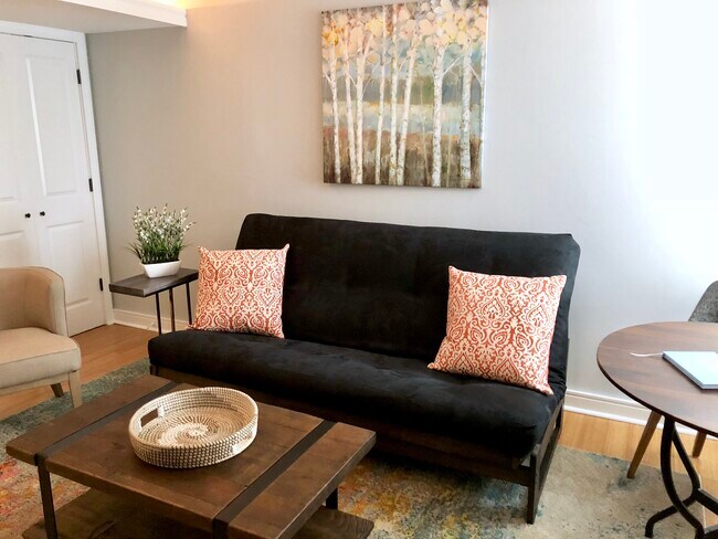 El sofá se extiende para que duerman los invitados. - 37 Hiawassee St