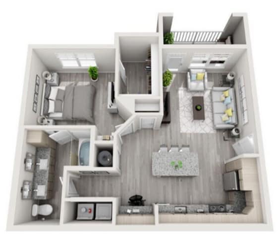 Plano de planta de un dormitorio - Halston Waterleigh