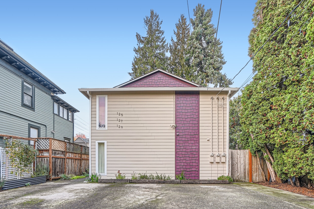 Front view, off street parking - 129 NE Thompson St