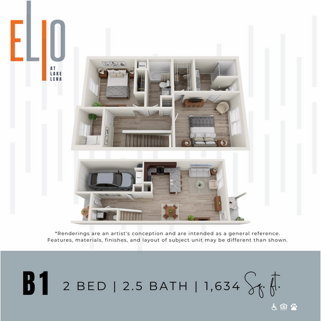 B1 | 2 Bed | 2.5 Bath - Elio at Lake Lena