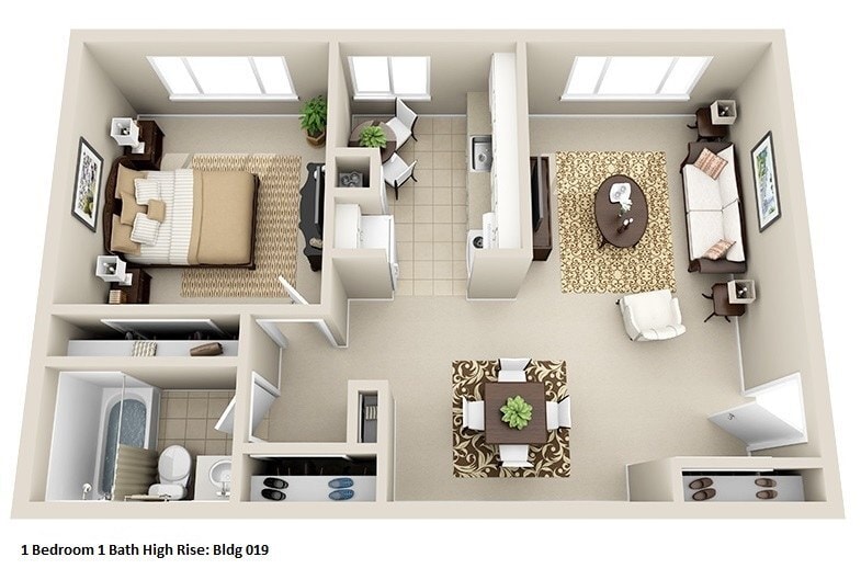 Huntington Green Apartments – High-Rise 1 Bedroom, 1 Bath