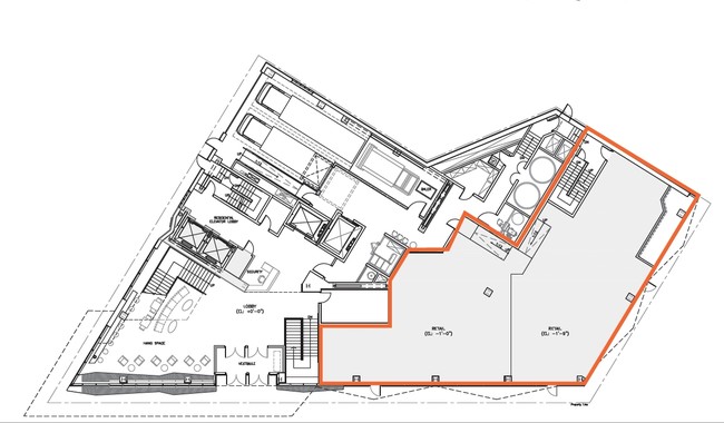 Plano de planta del primer piso de venta al por menor - Berklee Building