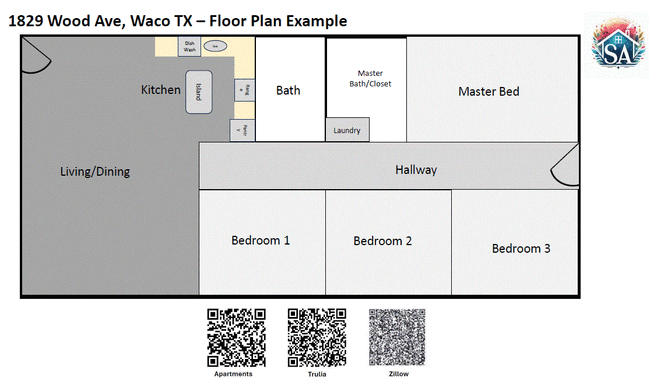 Remodeled Floor Plan - 1829 Wood Ave