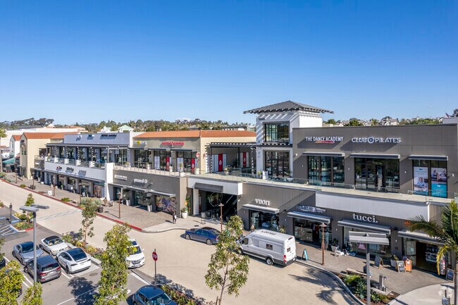 Del Mar Highlands Town Center in Carmel Valley features shops and dining.