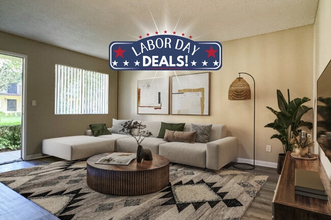 1 BR, 1 BA - Living Room - Orange Terrace Apartments