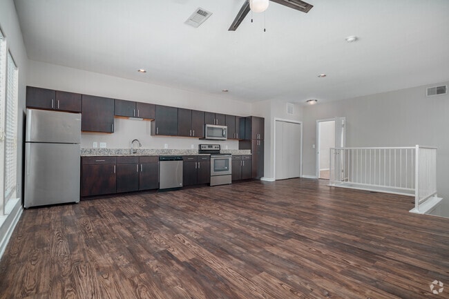 2BR, 2BA -townhome 1280SF - Kitchen and Living Room - Peanut Factory Lofts