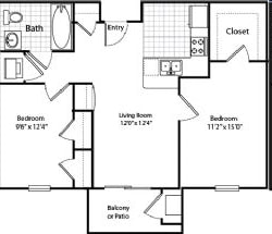 2HAB/1BA - Oakshire Senior Apartments