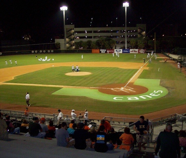 Cheering on the 'Canes baseball team