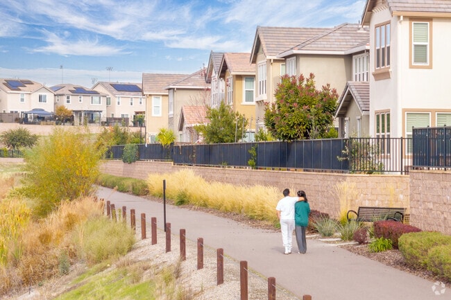 Walking path through a Rocklin neighborhood.