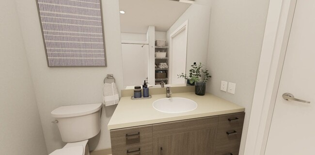 Studio Bathroom Rendering - Connection Angle Lake
