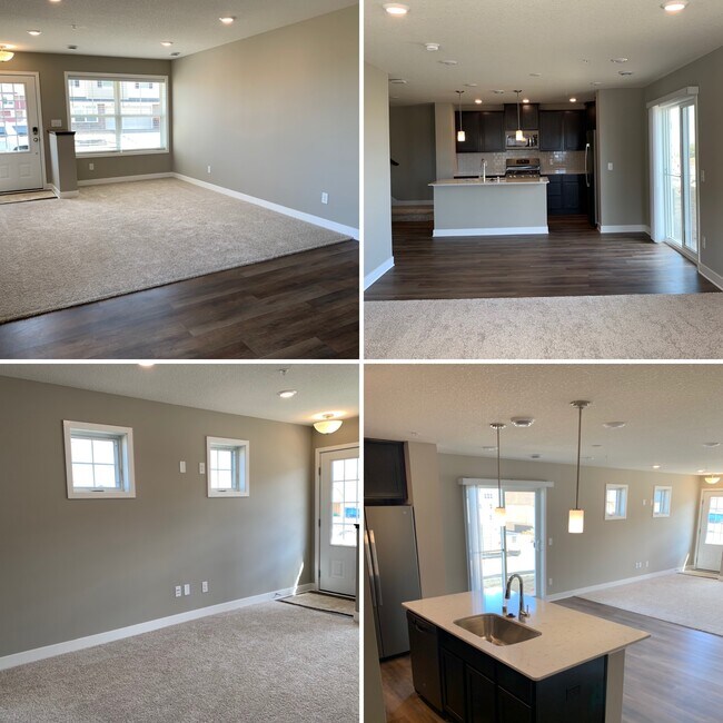 Main level provides open concept living room, dining, eat in kitchen, powder room, storage and mechanicals. Corner unit means you have extra south facing windows, your own patio and lots of natural sunlight. - 4825 Martingale Drive