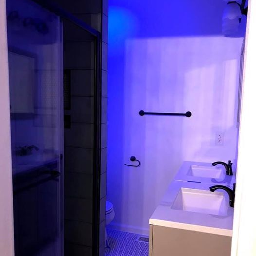 Bathroom fan has different lighting options with a nightlight feature. You can connect via bluetooth to play music through its built in speaker as you get ready. - 2814 N Saint Paul St