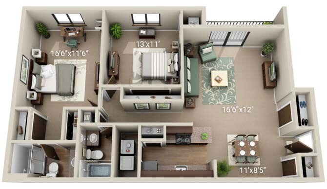 Liberty Hill Apartments – B1D (Deluxe)