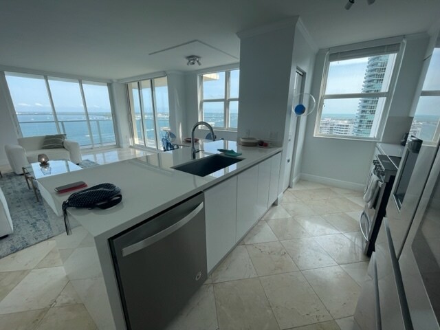 Kitchen and Living Room view - 1155 Brickell Bay Dr