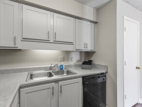 Our Montgomery apartments at Stratford Village offer convenient kitchens with dishwasher, sink, and ample cabinet storage, professionally operated by Highlands Vista Group. - Stratford Village