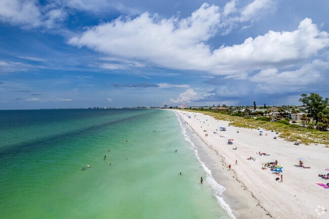 Beautiful white sand, crystal blue waters & nice weather St.Pete Beach is the place to live.