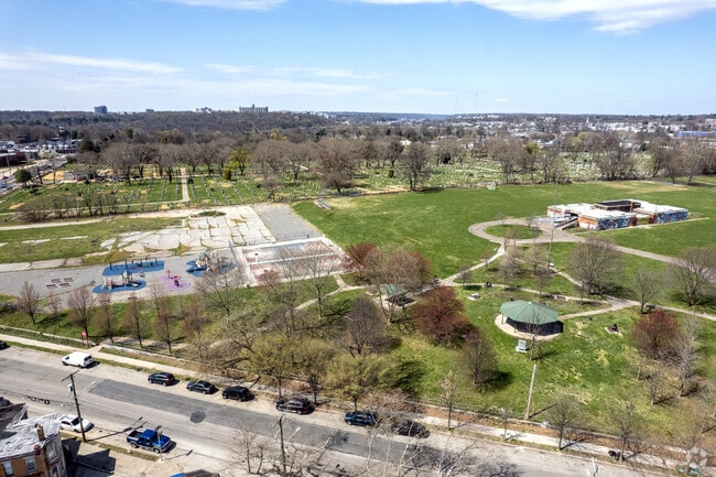 29th & Chalmers Park Aerial in the Allegheny West neighborhood,