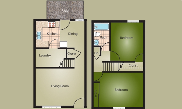2HAB/1BA - Laughlin Woods Apartments