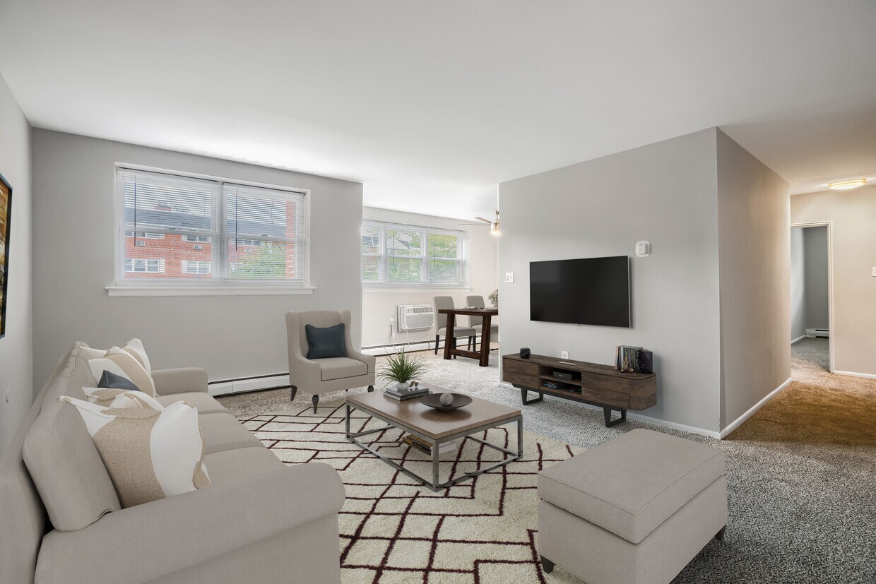 Sala de estar de dos habitaciones - Edgewood Apartments