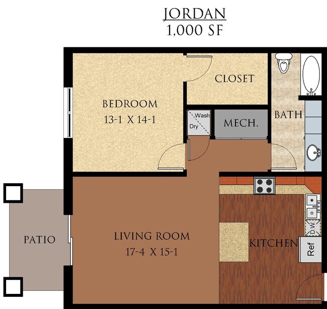 Plano de planta de Jordan - Sierra Pointe Apartments
