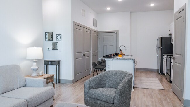 The Manchac: 1 BR, 1BA- Living Room - The Oaks at Riverbend