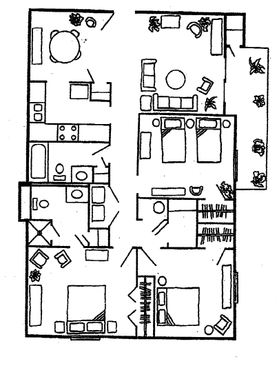 3HAB/2BA - Continental Apartments