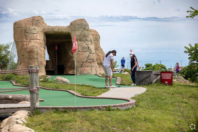 Take your family for a round of mini golf at Field Station's mini golf course.
