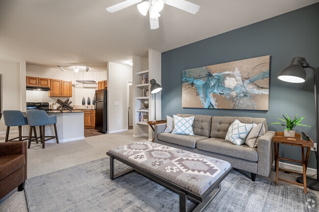2BR, 2BA - 1,100SF - Living Room - Woodland Trail Apartments