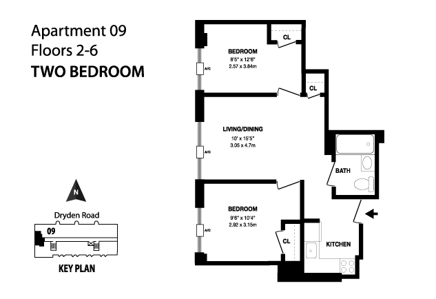 2BR/1BA - Collegetown Center