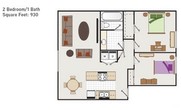 Two Bedroom One Bathroom AA