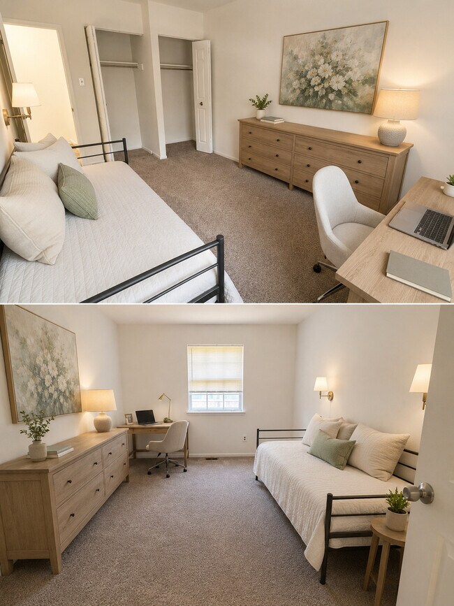 Dos habitaciones del mismo tamaño - Fountain Court Townhomes