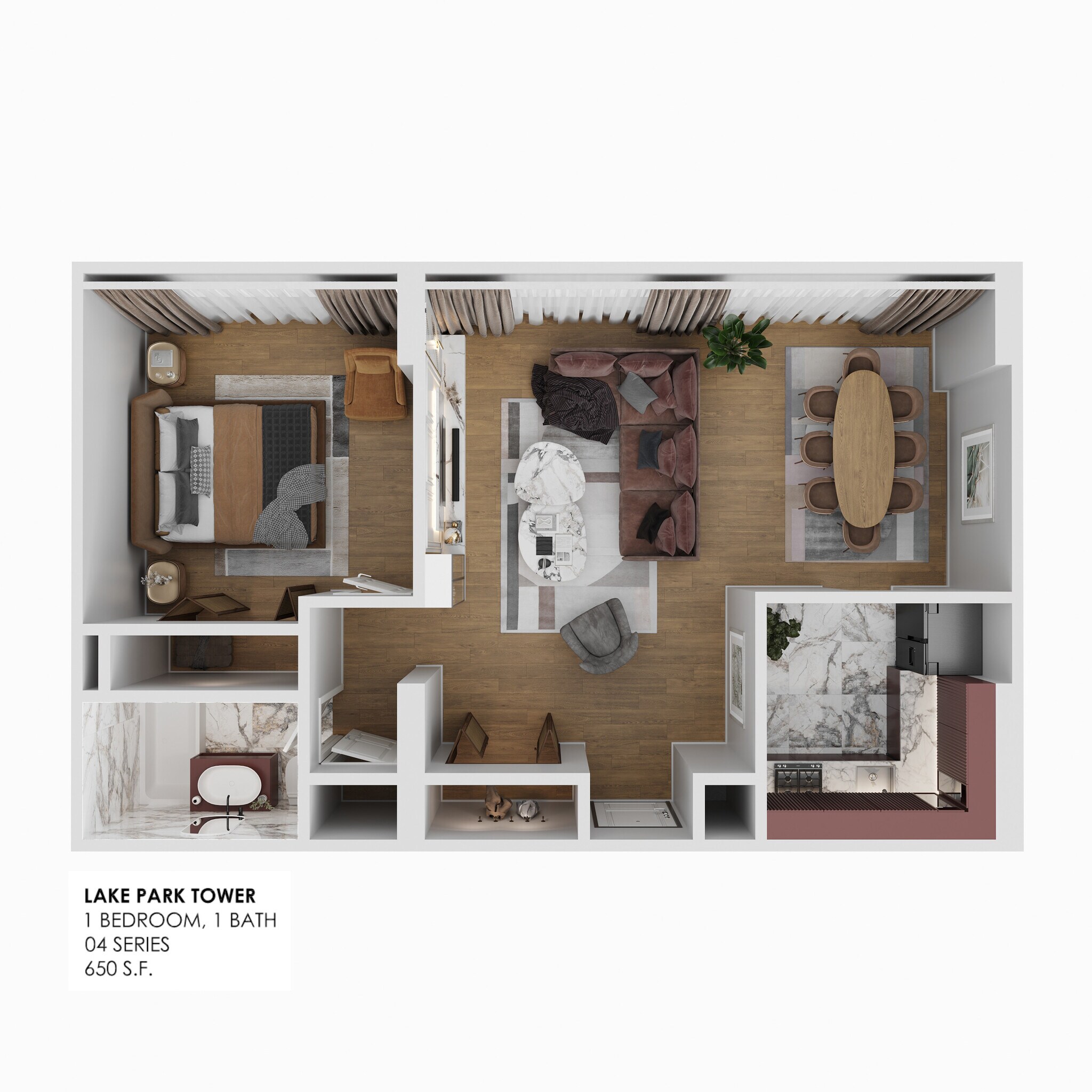 Lake Park Tower – 1 BR - Standard or Large