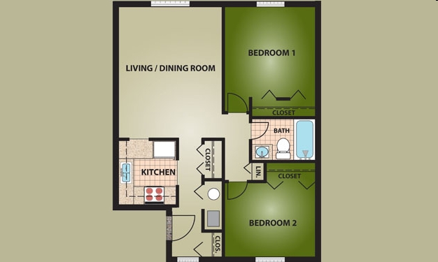 2BR/1BA - Valleyview Village