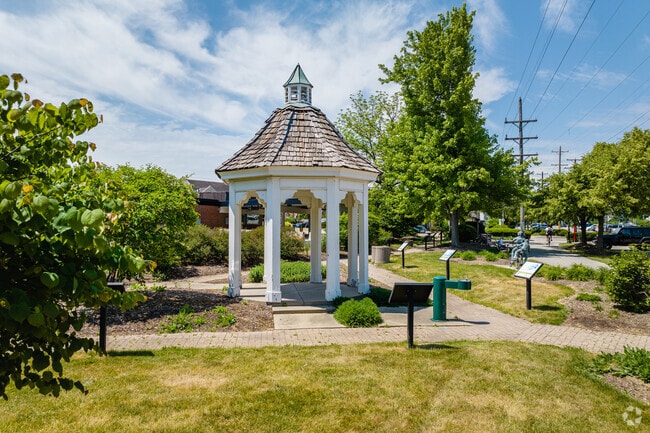 Prairie Path Park is a small park and trail adjacent to Glen Ellyn's Metra station.