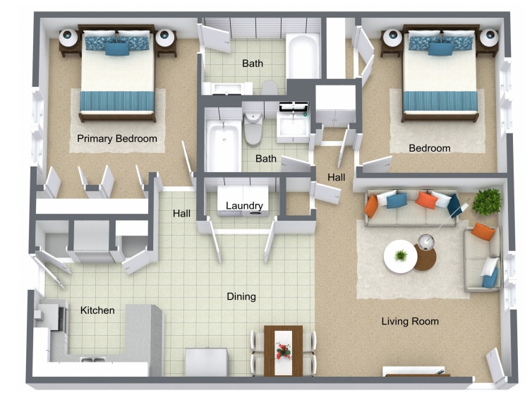 2 Bedroom Floorplan.png - Edgewood Bridge Apartments