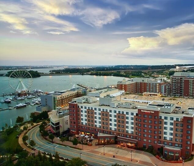 Aerial view of the National Harbor