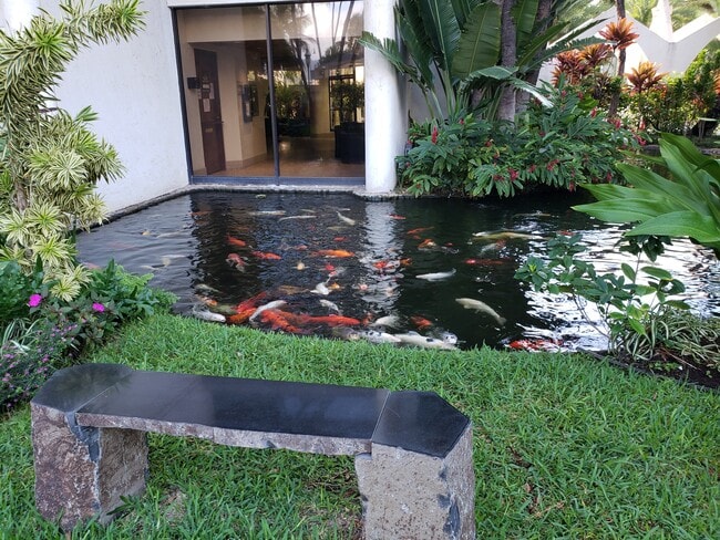 Relaxing Koi ponds with benches throughout gardens - 300 Wai Nani Way Apartment