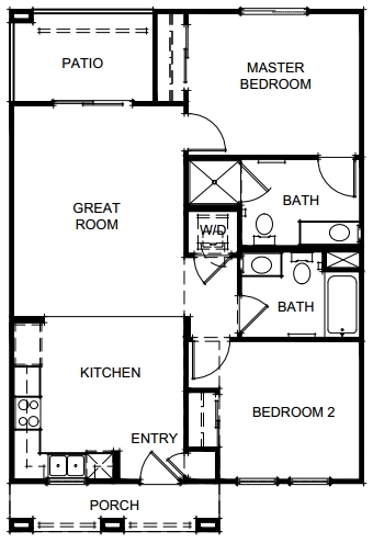 2BR/2BA - Grove at Sunset Court