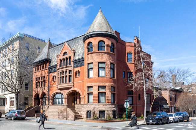 A 19th-century brownstone building in the Clinton Hill neighborhood.