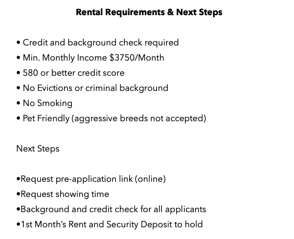 Rental Requirements - 120 Auburn Ave