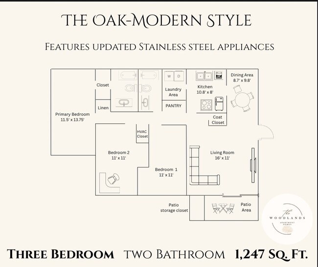 Aumento del alquiler de estilo moderno de roble para este estilo. - The Woodlands Apartment Homes, LLC