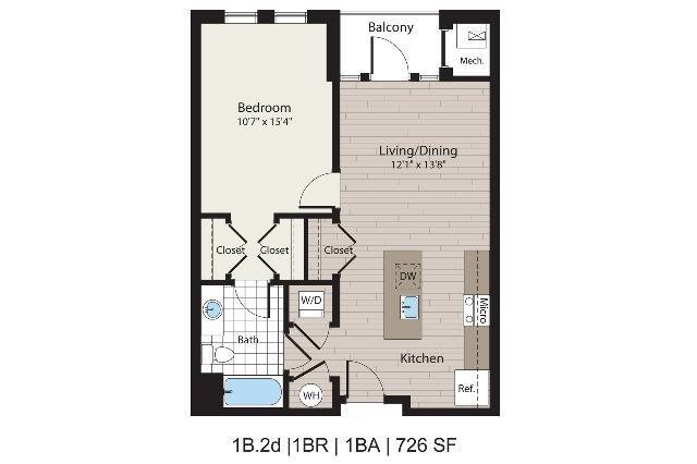 1B.2d 1BD/1BA 726 SF - ICON Residences at The Rotunda Apartments
