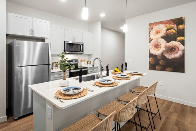 Open & Bright Modern Kitchen with island seating - Acero Queen Creek