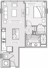 One Light Floor Plans - One Bedroom West - Stack 01, 07 - One Light Luxury Apartments