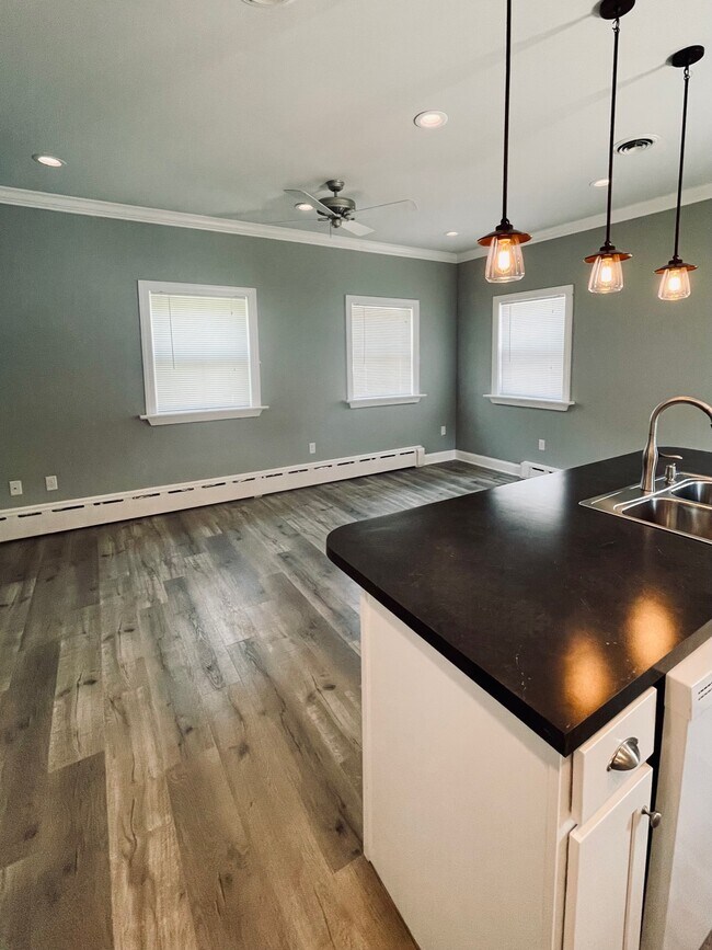 Open-floor plan living area with 9' ceilings and plenty of natural light - 1718 Grace Ave